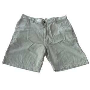 Chaps Seersucker Shorts Mens 40 Blue White Striped 100% Cotton Preppy Classic